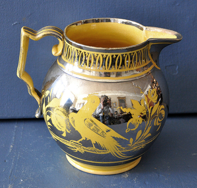 Silver Luster with Yellow Decoration