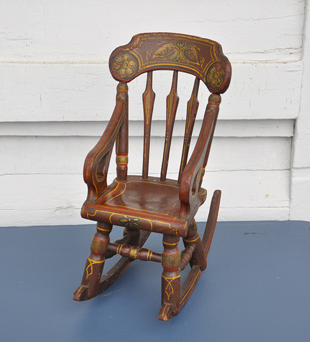 Painted Doll Rocking Chair
