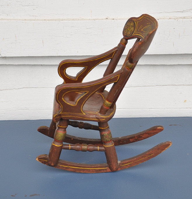 Painted Doll Rocking Chair