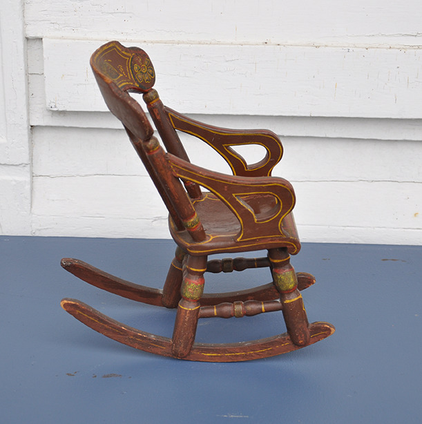 Painted Doll Rocking Chair