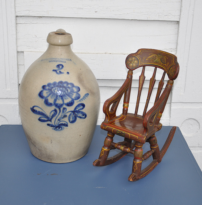 Painted Doll Rocking Chair