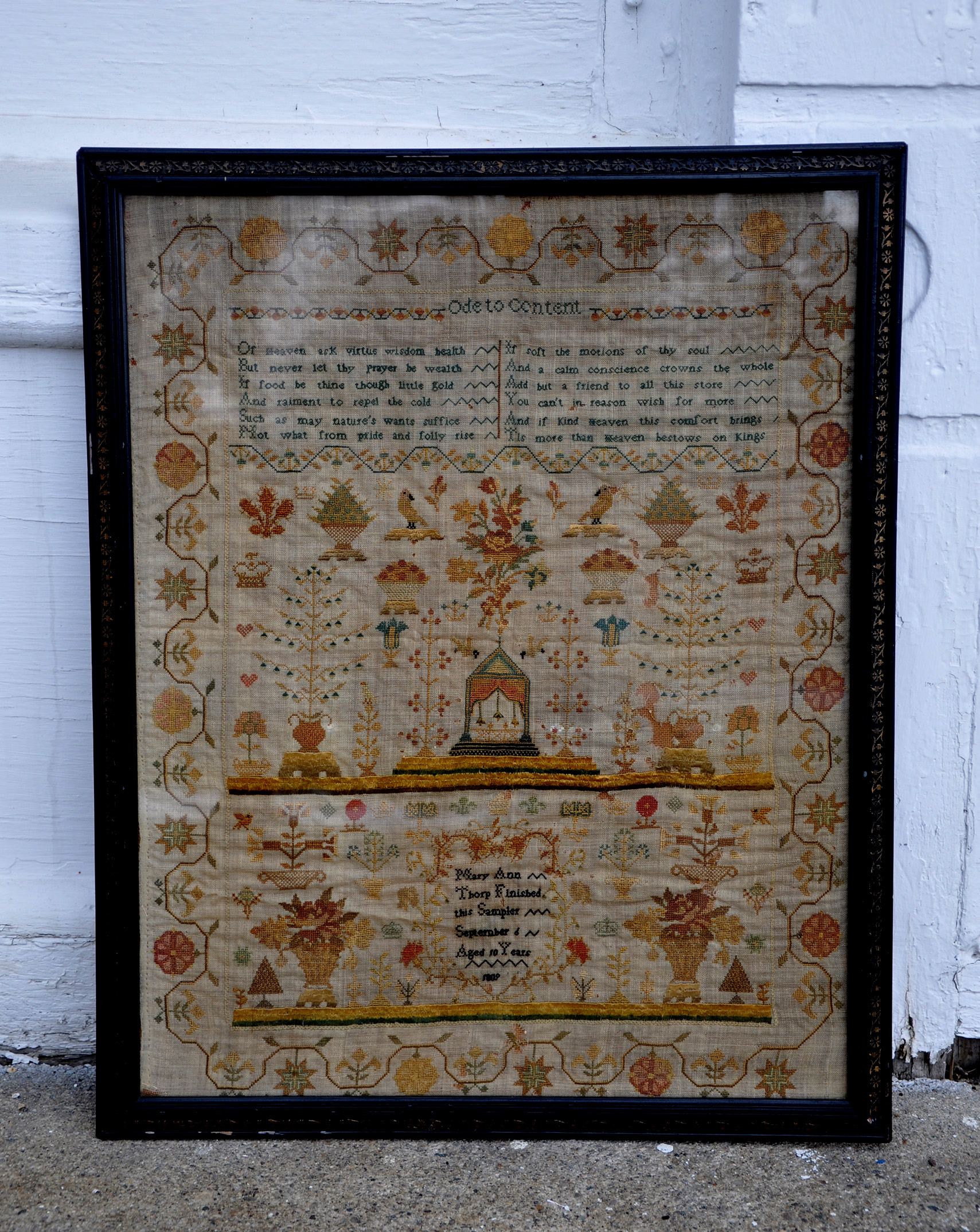 English Sampler 1809 - Samuel Herrup Antiques